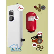 Комплект котел Neon WCE Mini 6 кВт + насос + бачок 5 л + ГБ