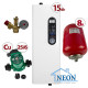 Комплект: электрокотел Neon Classic 15 кВт с насосом 25/6 (медная обмотка), бачком на 8 л и группой безопасности